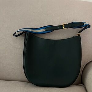 Anya Hindmarch Nastro Saddlebag in dark green leather